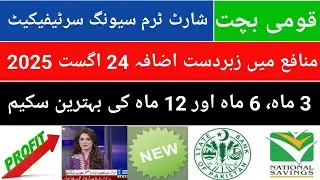Short Term Saving Certificates profit rate Increased| STSC Profit rate 24 Aug 2025| All about STSC
