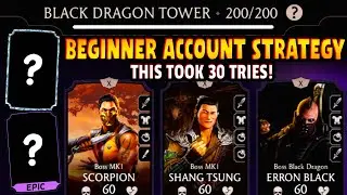 MK Mobile. Simple Beginner Strategy for Fatal Black Dragon Tower Battle 200. 100% Success Rate.