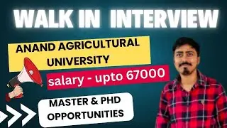 walk -In - Interview at Anand Agricultural University Directorate of Research for msc and phd level