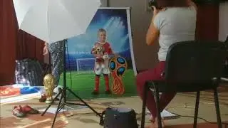 Фотосессия в садике на футбольную тему.