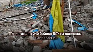 Уничтожены 240 бойцов ВСУ на донецком направлении