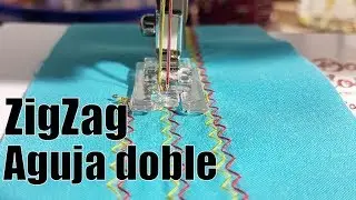 Coser zigzag con aguja doble o aguja gemela