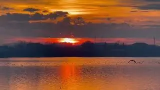 Apus de soare pe Lacul Morii