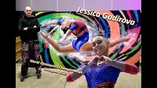Jess Gadirova Mural at World Gymnastic Championships 2022 - by Liverpool artist, Paul Curtis
