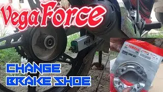 HOW TO REPLACE BRAKE SHOE IN DRUM BRAKE HUB PANEL[YAMAHA 2012]