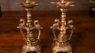 Brass Bird Diya Oil Lamp Pair - StatueStudio