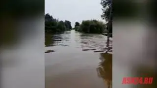 На моторке по улицам амурского села Мазанова Амурской области