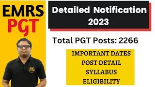 EMRS Vacancy 2023 Official Detailed Notification | EMRS PGT Computer Science 2023