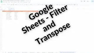Google Sheets - Filter and Transpose equations - Part 2