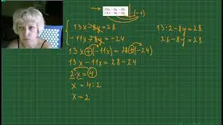 Решаем систему уравнения методом сложения, случай №2 #maths #еленагридина #репетитор #ютуб
