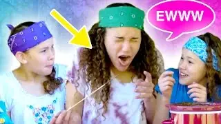 Gracie Eats A GROSS BUG!? Chocolate Fondue Challenge! (Haschak Sisters)