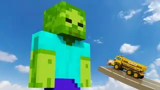 Cars vs Massive Minecraft Zombie | Teardown
