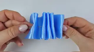 Flowers from ribbons using a needle / Easy to make roses from satin ribbons