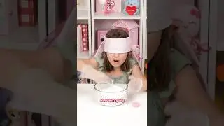 7 Year Old Tries Making Slime Blindfolded👀 