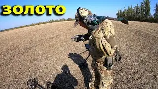 Metal detecting.Found GOLD in the field!