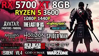 RX 5700 XT + RYZEN 5 3600 | Test in 25 New Games | 1080p - 1440p | Detailed Test 🔥 | in Mid 2024