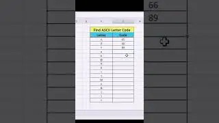 Find ASCII Letter Code In Excel with formula