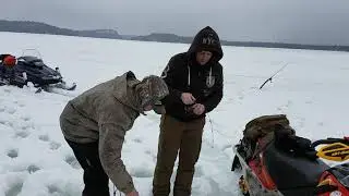 MASSIVE LAKE TROUT THROUGH THE ICE!!!