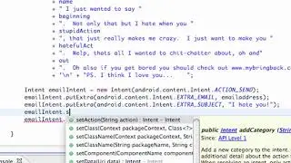 Android Developing Applications Tutorial 37 PutExtra method for an Email Intent