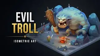 Drawing an Evil Troll in Isometric Projection | Photoshop Drawing Process