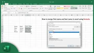 How to merge first name and last name in excel using formula