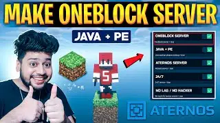 How To Make One Block Server in Aternos | How To Install One Block in Aternos Server | Java + Pe