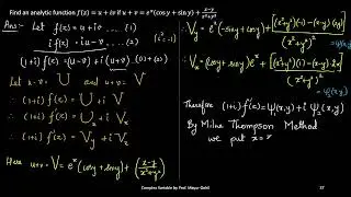 Complex Variable Lec 13 Special type when u+v is given by Mayur Gohil  
