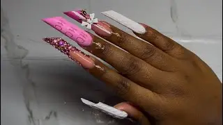 watch me work: lipstick winter nails with a simple sweater nail design✨