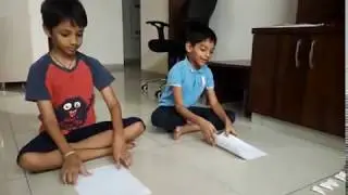Making of paper rocket by Guru Bankapur and Rajath