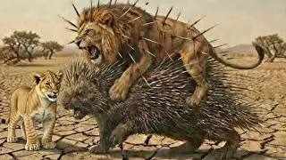 Savannah Ambush: Lion vs Porcupine & Honey Badger | The Unexpected Jungle Battle zoo