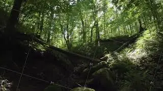 Drone flight through ravine