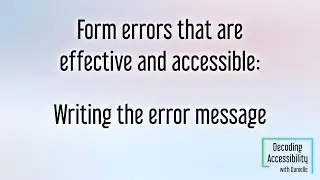Writing error messages
