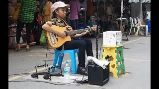 Bangkok Young Thai Girl Street Musician