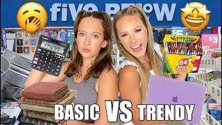 BASIC 📚✂️ VS TRENDY ✏️🤩 BACK TO SCHOOL SHOPPING CHALLENGE AT FIVE BELOW