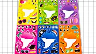 🔴HOW TO: BABY SHARK STICKER BOOK MAKEOVER! | FUN ASMR WITH BABY, MOMMY & DADDY SHARK! 🦈✨