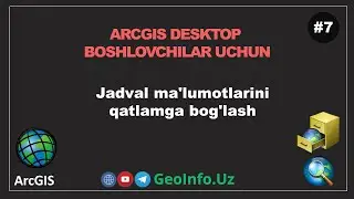 7. Jadval ma'lumotlarini qatlamga bog'lash  | Arcgis Desktop (10.8.2) #arcgisdesktop #arcgis #gis
