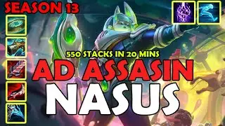 Insane AD Assassin Nasus: 550 Stacks in 20 Minutes Top Lane Domination! Vs Xin Zhao