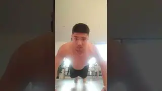Fat asian nearly dies doing pushups...