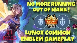 THE POWER OF COMMON EMBLEM ON LUNOX! CRAZY DAMAGE AND NO MORE RUNNING OUT OF MANA! LUNOX GAMEPLAY
