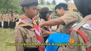 Kepala Sekolah Melantik Anggota Pramuka SMP Negeri 1 Noling