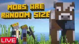 Beating Minecraft But Mobs Are Random Sizes! | !discord !credits