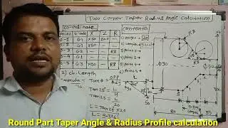 Taper Angle Two Corner Radius manual Calculation | cnc radius calculation| taper radius calculation|