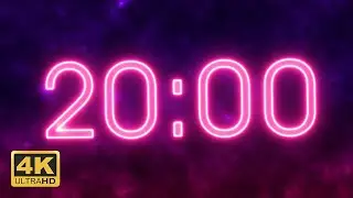 20 Minutes Countdown Timer - Neon [4K]