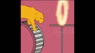 Jumping Lion from Fire ring : 2D Animation By Peiyush Sharma
