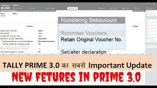 Tally prime 3.0 new update Renumbring  voucher and retain original voucher no. voucher no settlement