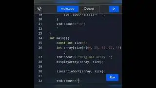 Day 30 of series|| How to write a c++ program to perform an insertion sort.