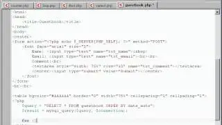 VIDEO TUTORIAL PHP & MySQL Course 17 Writing a Guest Book