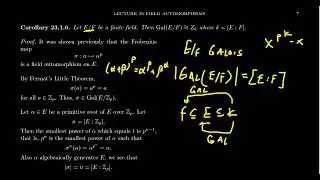 Galois Groups of Finite Fields