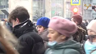 Первая акция «Свободу Навальному!» в Москве / The first protest action 