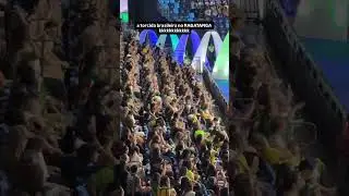 Todos possuídos pelo ritmo Ragatanga no Mundial de Ginástica Rítmica no Rio de Janeiro.  🇧🇷💜✨️